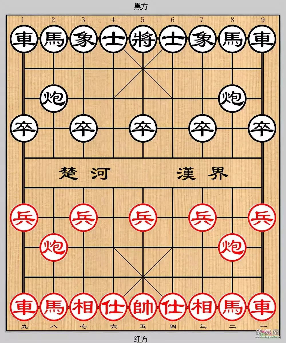 象棋怎么摆放位置图片