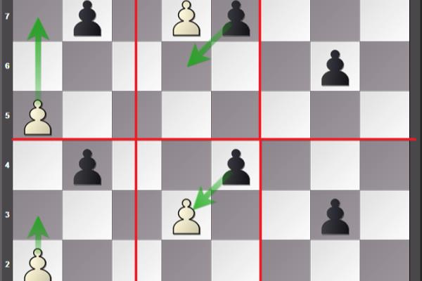 国际象棋规则兵的吃法.