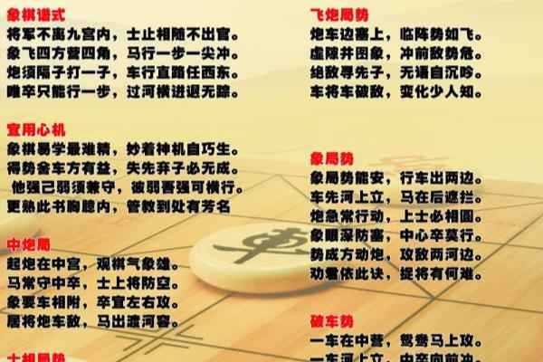 儿童象棋口诀顺口溜大全