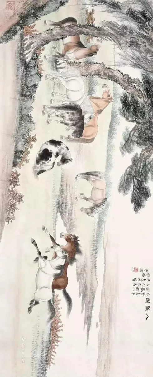 胡成荣八骏图立轴的作者介绍(13)