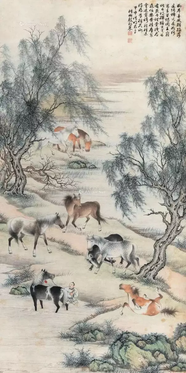 胡成荣八骏图立轴的作者介绍(15)