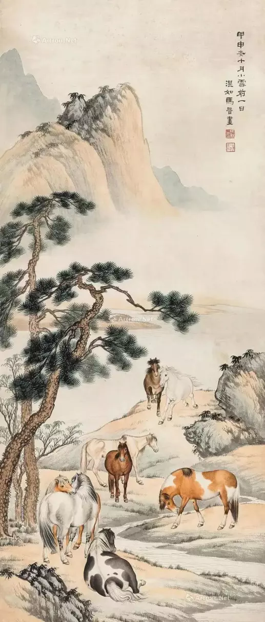 胡成荣八骏图立轴的作者介绍(17)