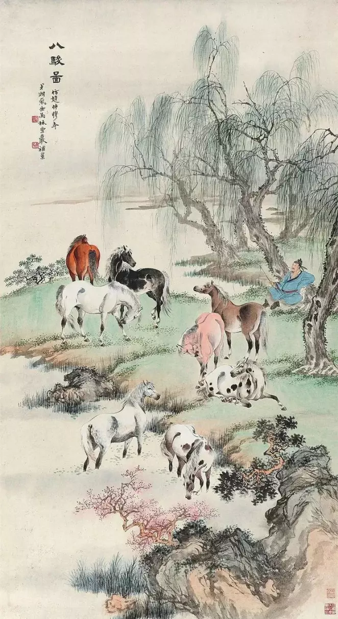 胡成荣八骏图立轴的作者介绍(1)