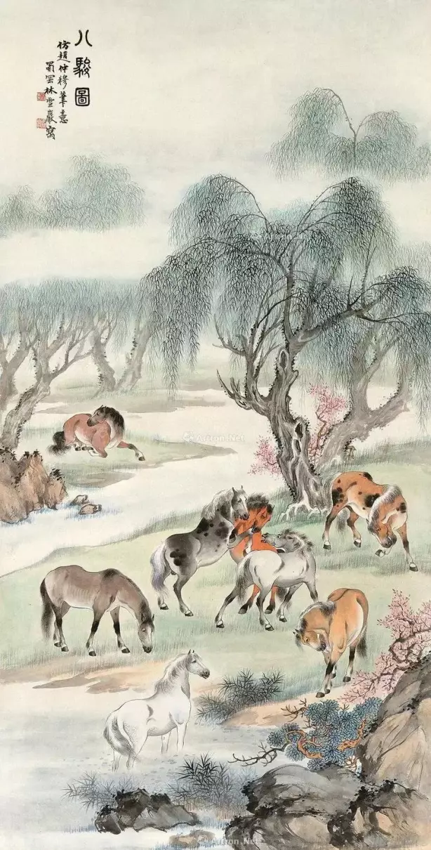 胡成荣八骏图立轴的作者介绍(20)