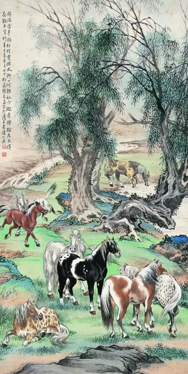 胡成荣八骏图立轴的作者介绍(23)