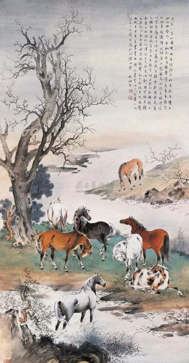 胡成荣八骏图立轴的作者介绍(24)