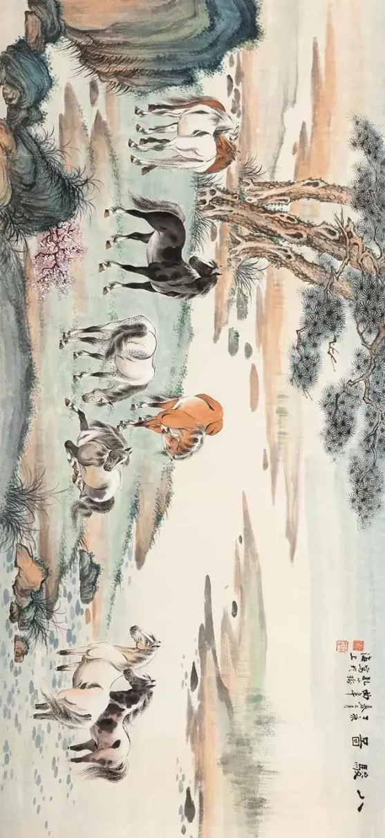 胡成荣八骏图立轴的作者介绍(4)