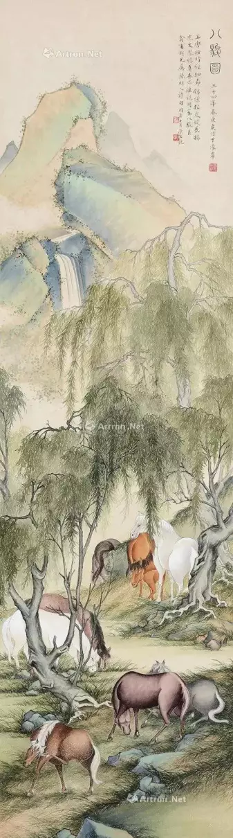 胡成荣八骏图立轴的作者介绍(8)