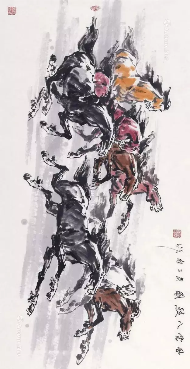 胡成荣八骏图立轴的作者介绍(9)
